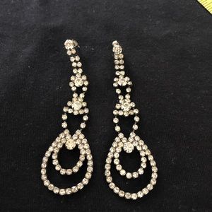 Long, dressy earrings and size 9 ring